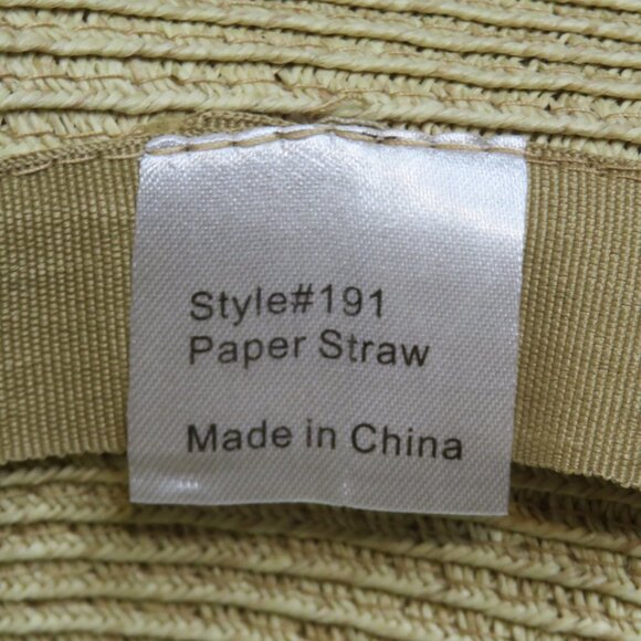 Raffia Sun Hat Paper Vacation Beach Wide Brim Peach Ribbon Travel Holiday Summer - Picture 5 of 6